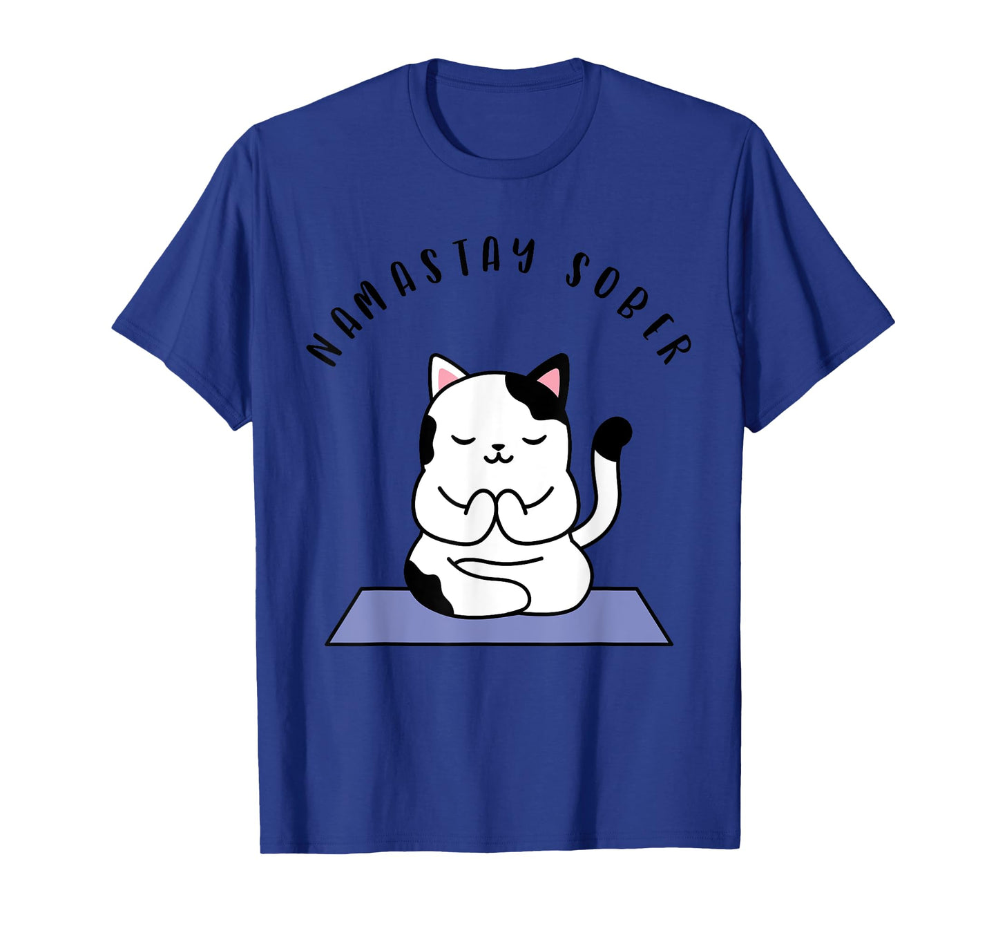 Namastay Sober Cute Cat Yoga NA AA T Shirt Men Women Gift T-Shirt