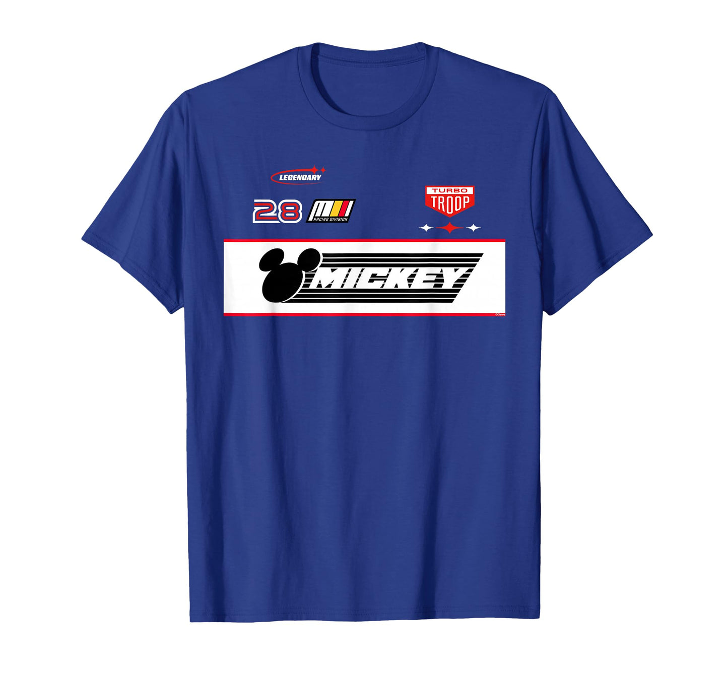 Disney Racing Mickey Mouse Turbo Troop Race Car Badge Logos T-Shirt