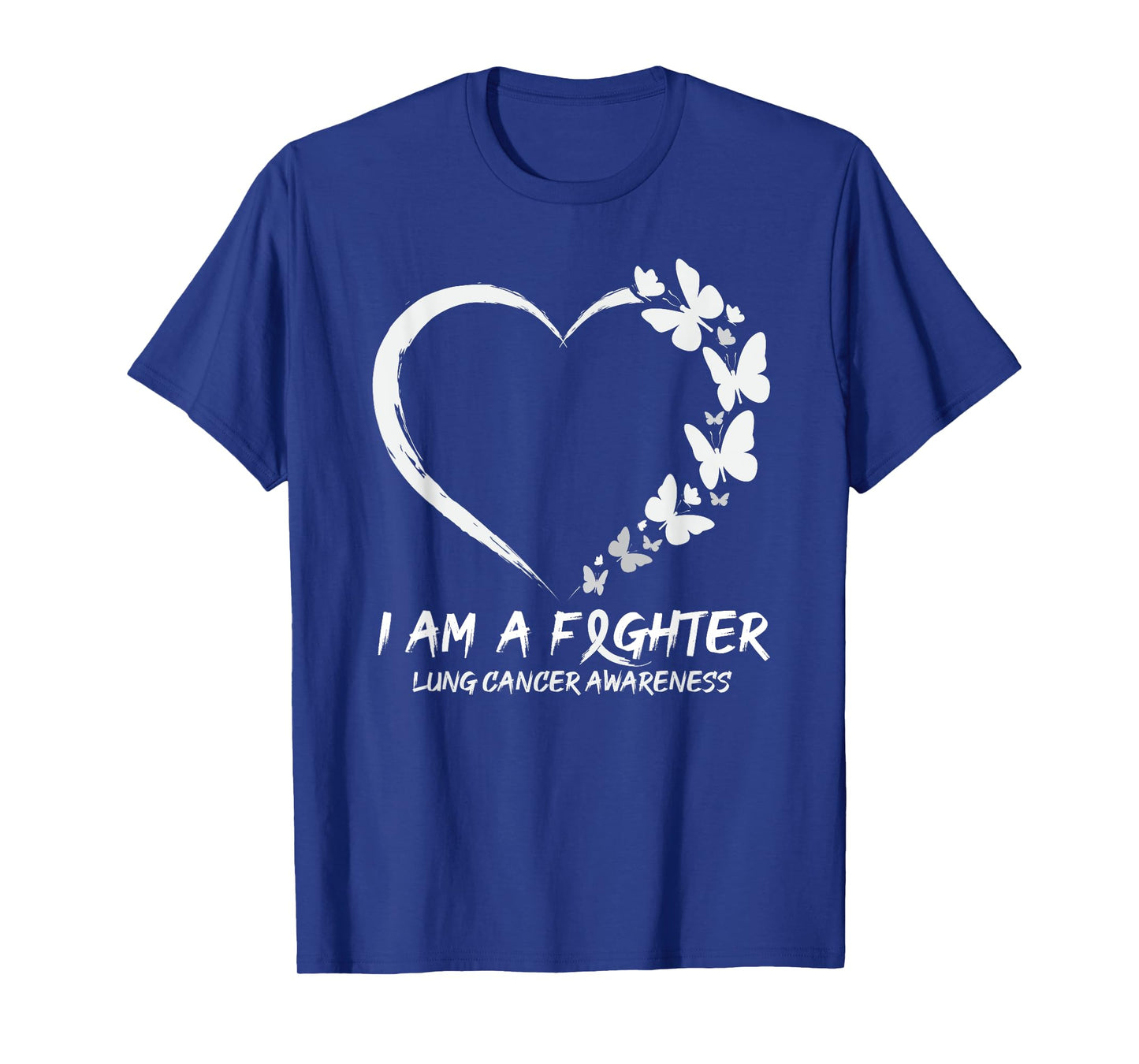 Butterfly Heart I Am A Fighter Lung Cancer Awareness T-Shirt