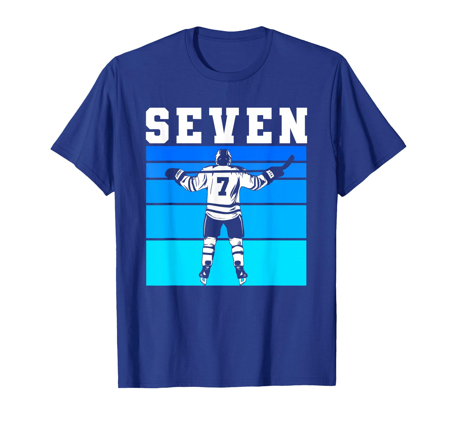 Hockey Boy 7th Birthday Seven Ice Hockey Birthday Party T-Shirt
