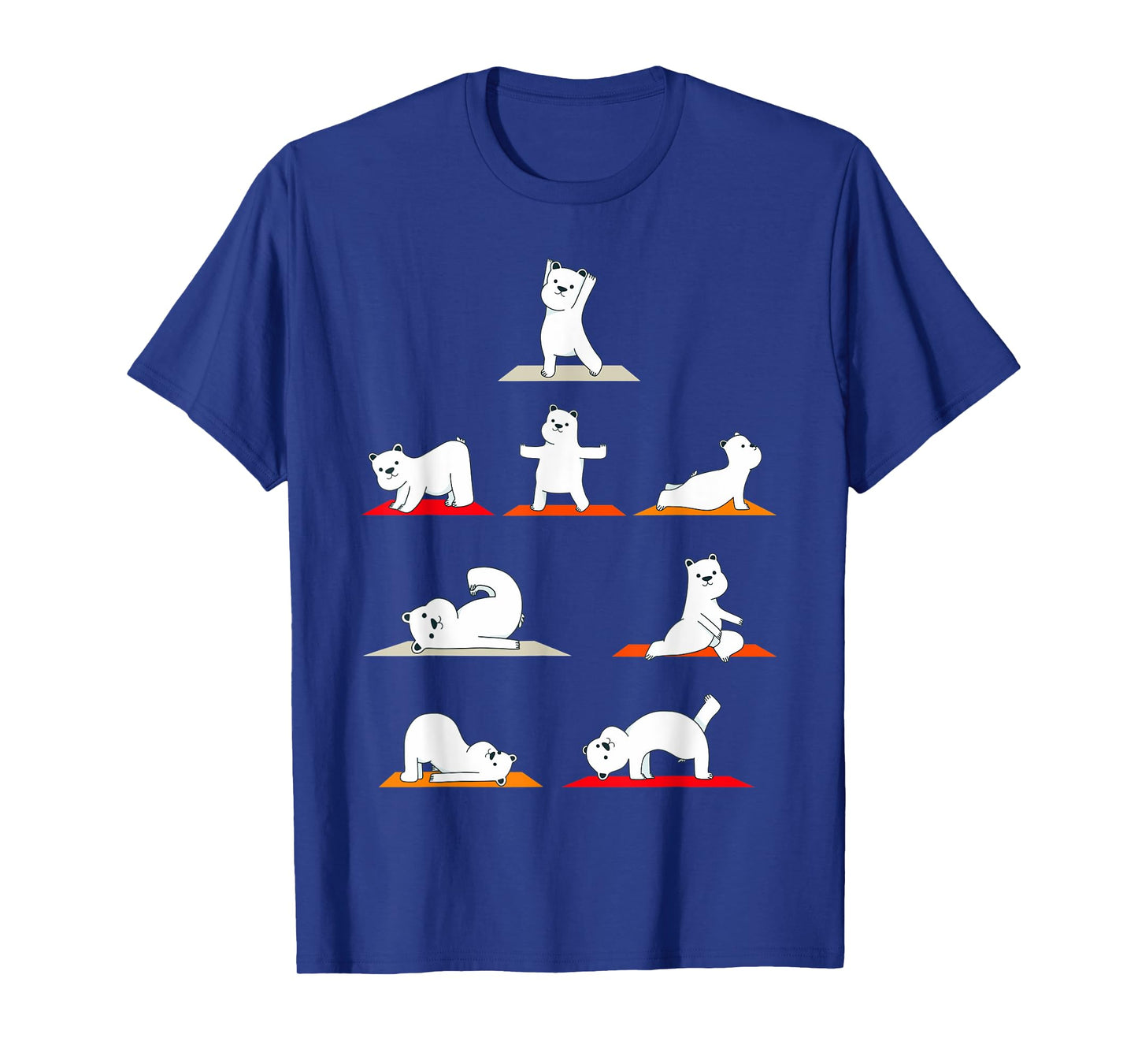 Polar Bear Yoga Poses Streching Polar Bears Meditation T-Shirt