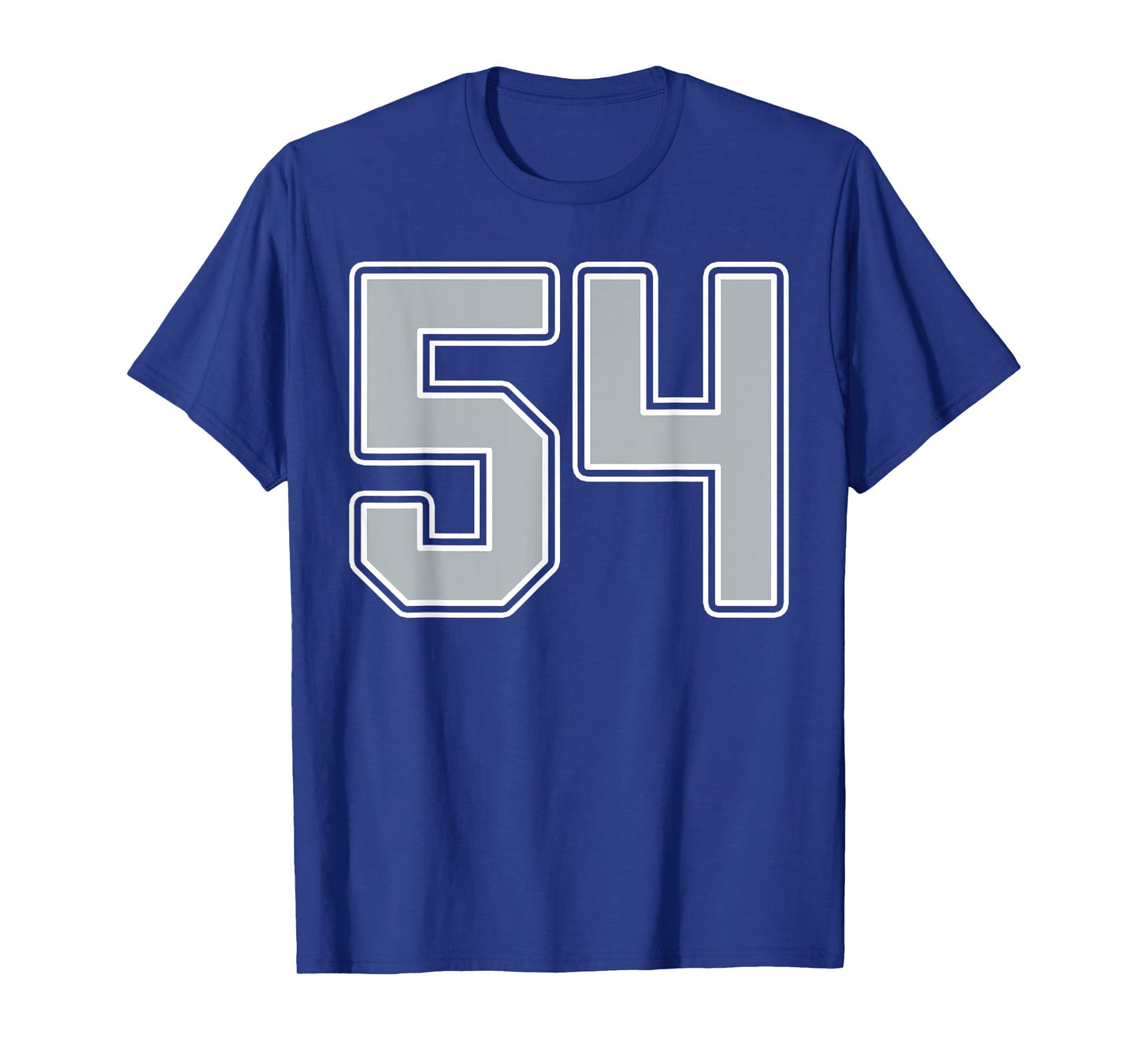 Silver Black White Number 54 Jersey Player Uniform #54 T-Shirt