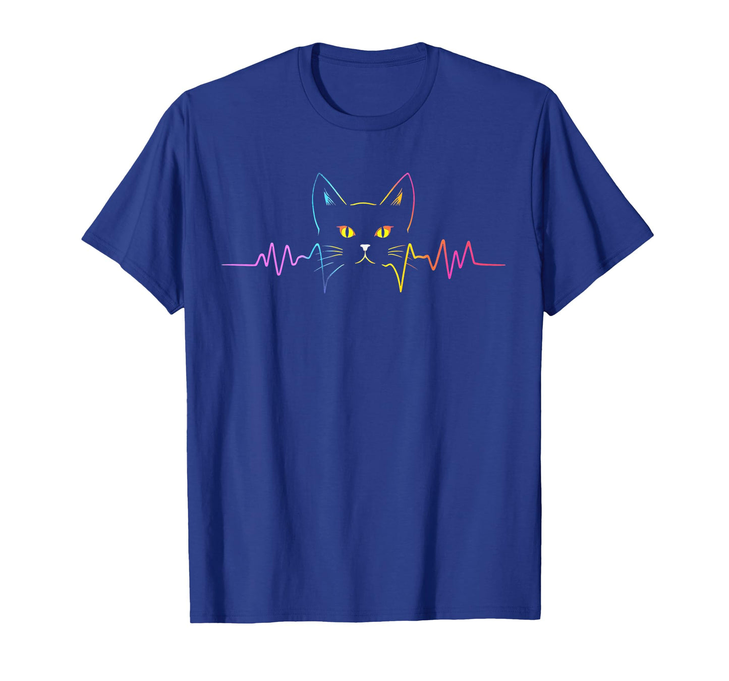 Heartbeat Cat Lover Cute Cat Owner Animal Silhouette Art ECG T-Shirt