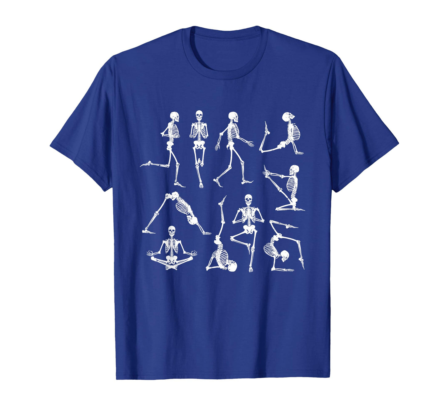 Skeleton Yoga Poses Funny Halloween Flexible Bone Yogi Crew T-Shirt