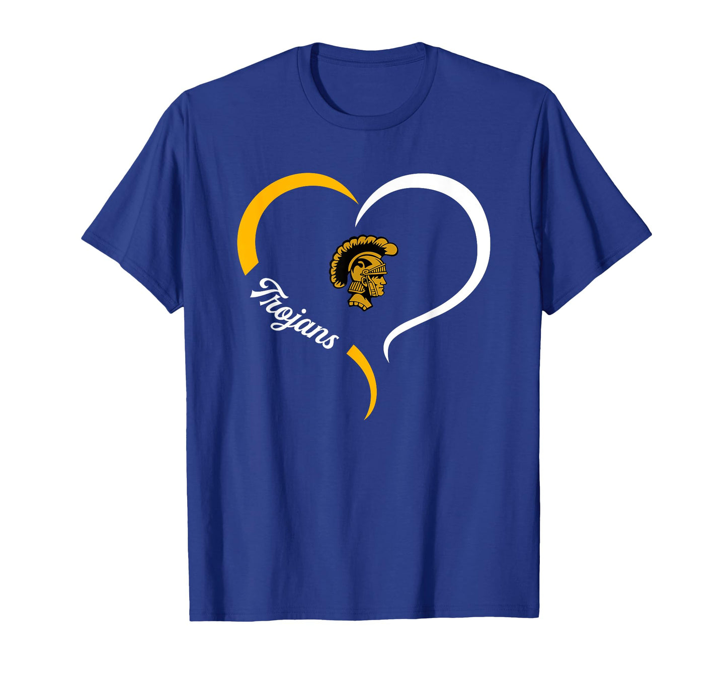 Carrollton Trojans Logo Half Heart Slogan HS T-Shirt