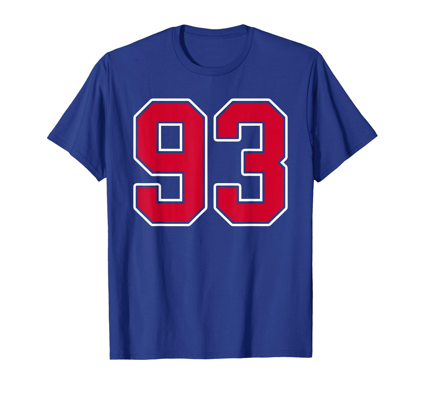 Red White Number 93 Jersey Player Uniform #93 T-Shirt
