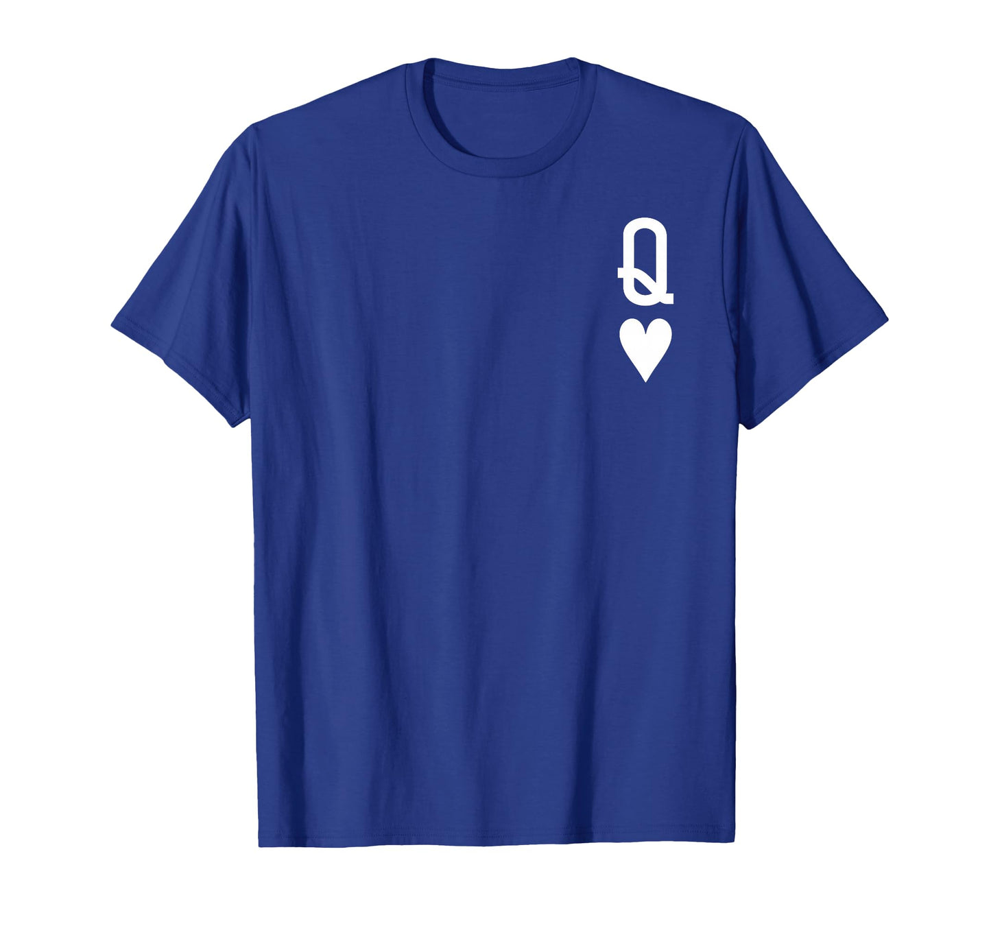 Queen of Hearts King of Heart Couple Matching Women Letter Q T-Shirt