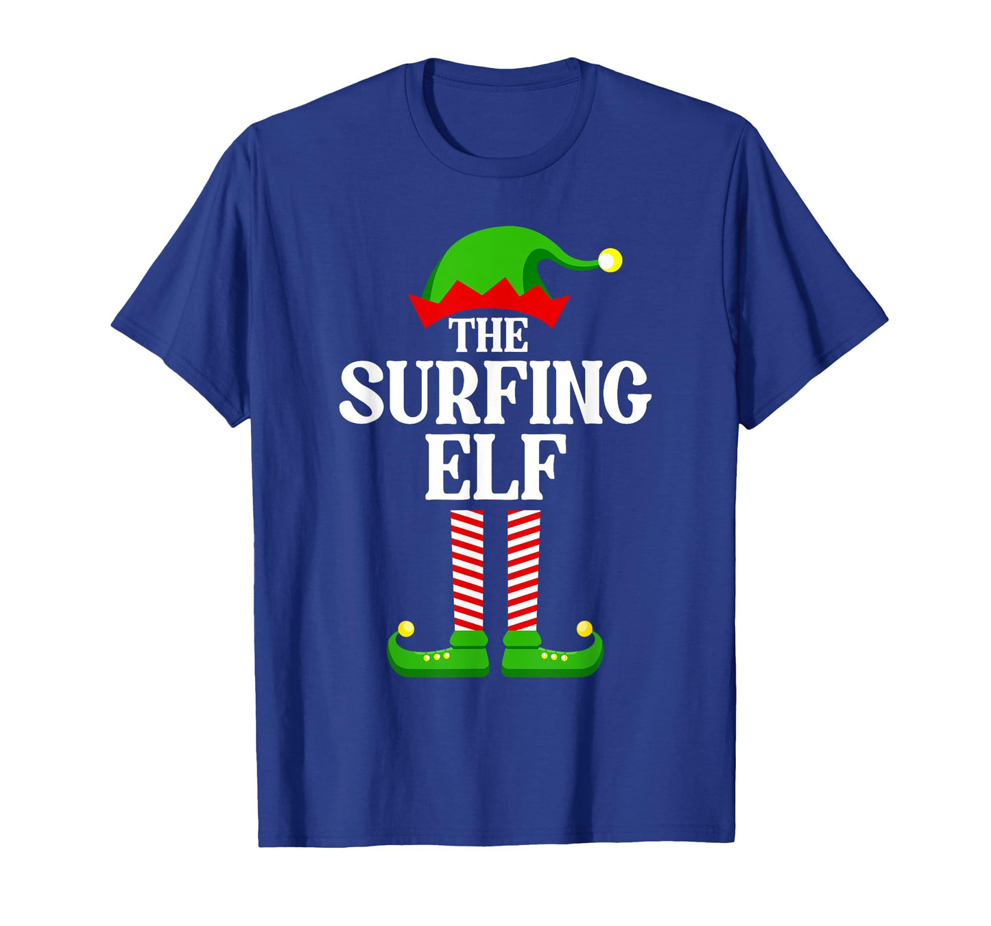 Surfing Elf Family Matching Group Funny Christmas T-Shirt