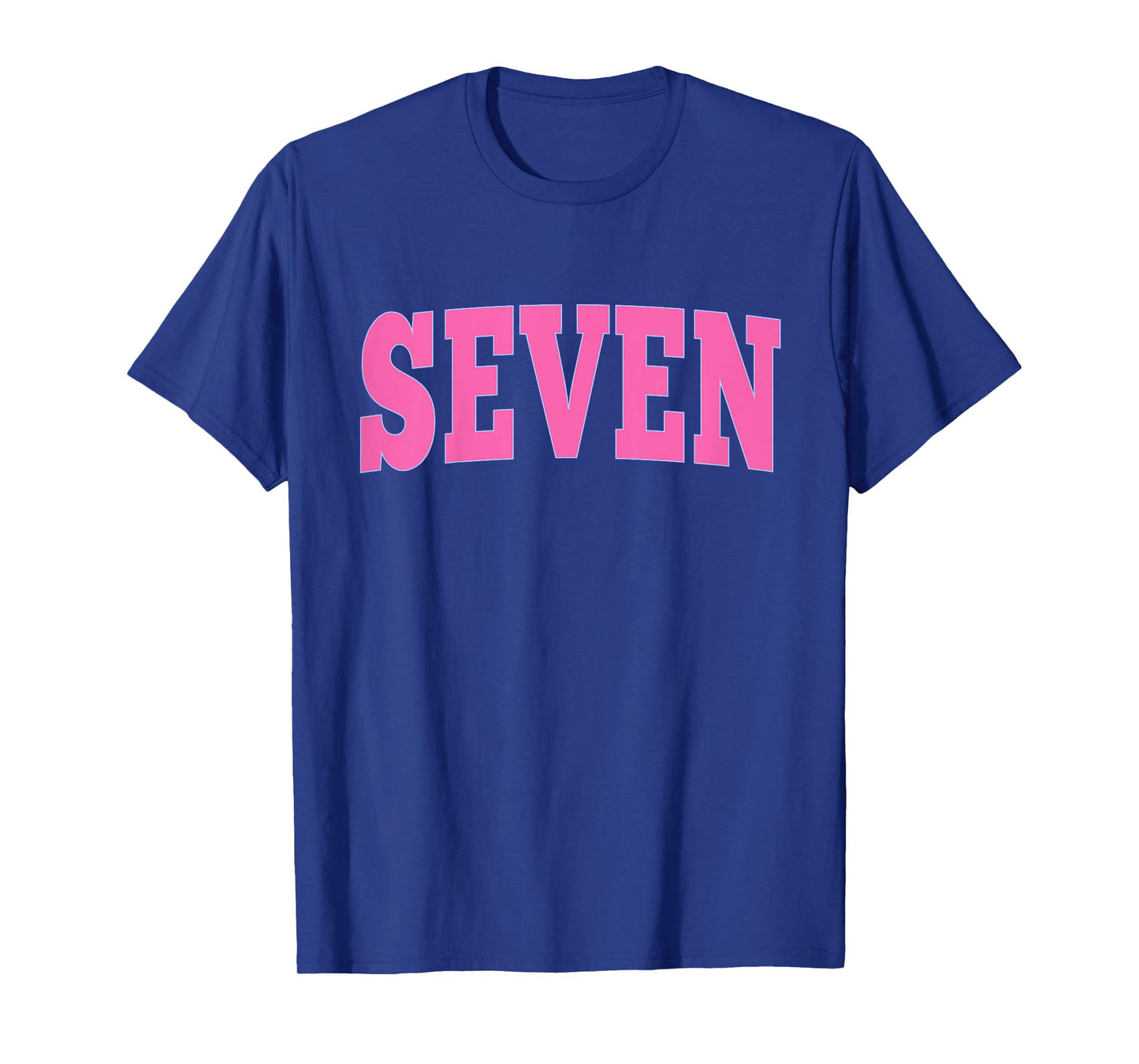 Seven Bold Pink Design 7th Birthday 7-Year-Old Girl T-Shirt