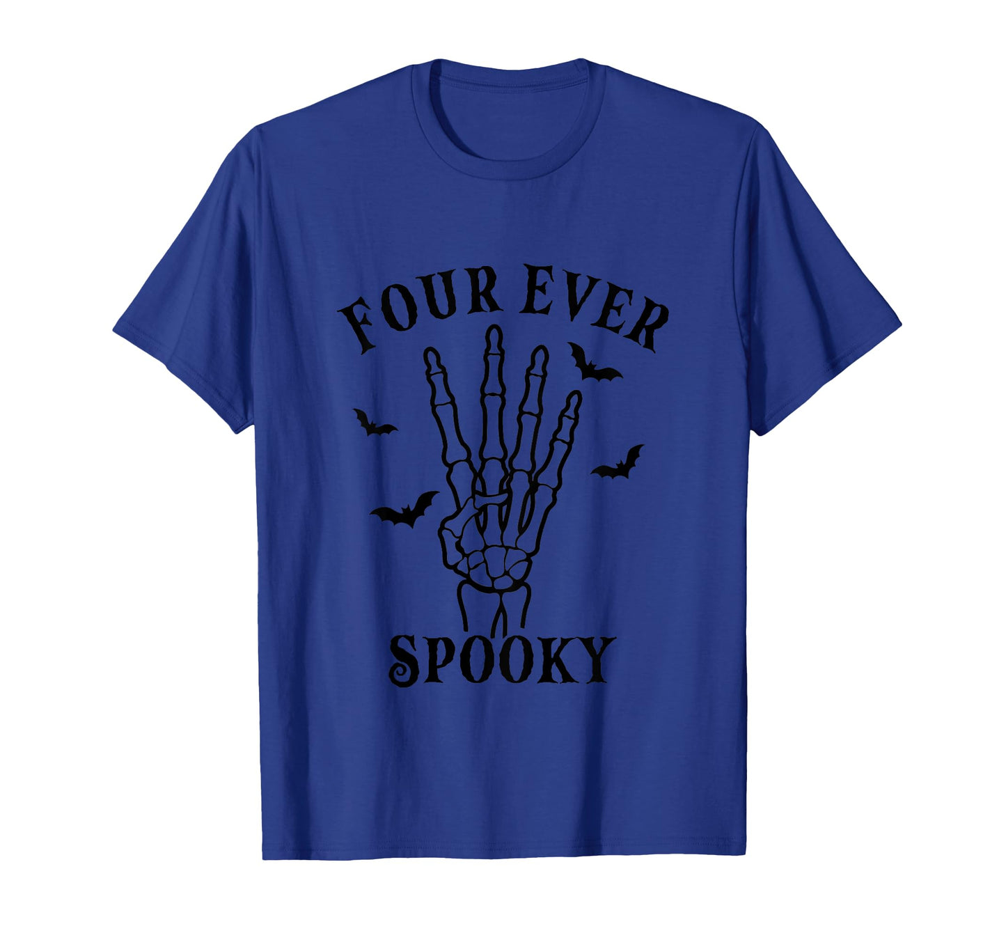 4th Birthday Halloween Four Ever Spooky Kids Skeleton Hands T-Shirt