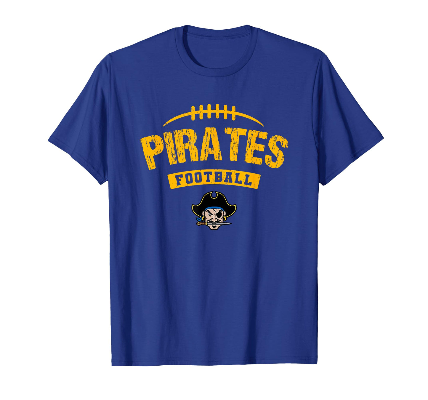 Fernandina Beach Pirates Logo Football Distressed HS T-Shirt
