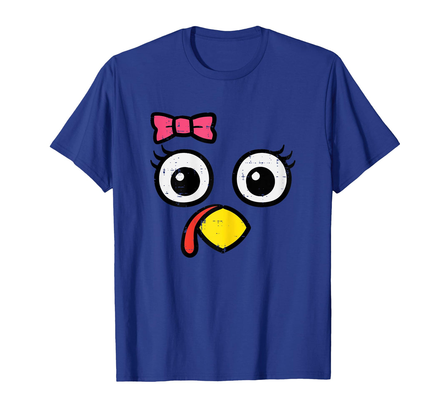 Thanksgiving Turkey Face Bow Fall Girls Toddler Kids Youth T-Shirt