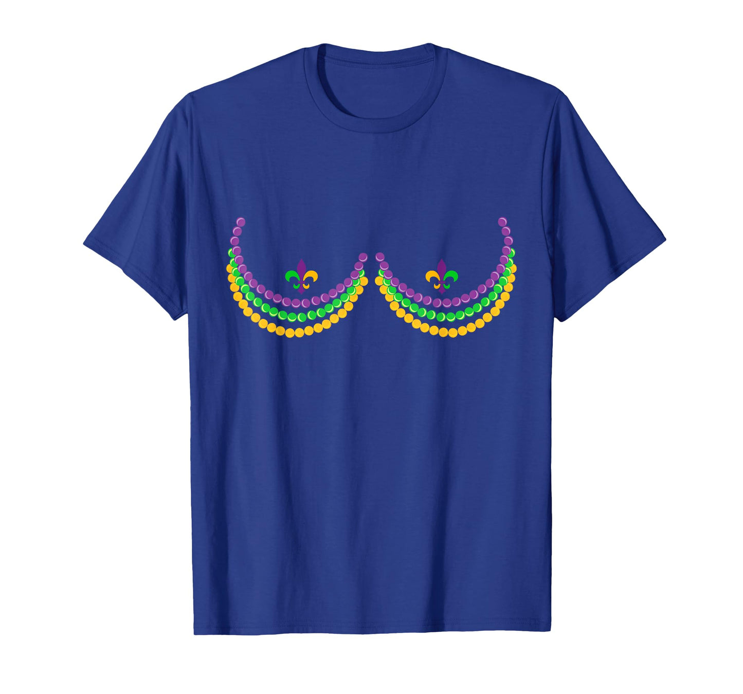 Boobshirt Mardi Gras Funny Beads Boobs Outline Costume Humor T-Shirt