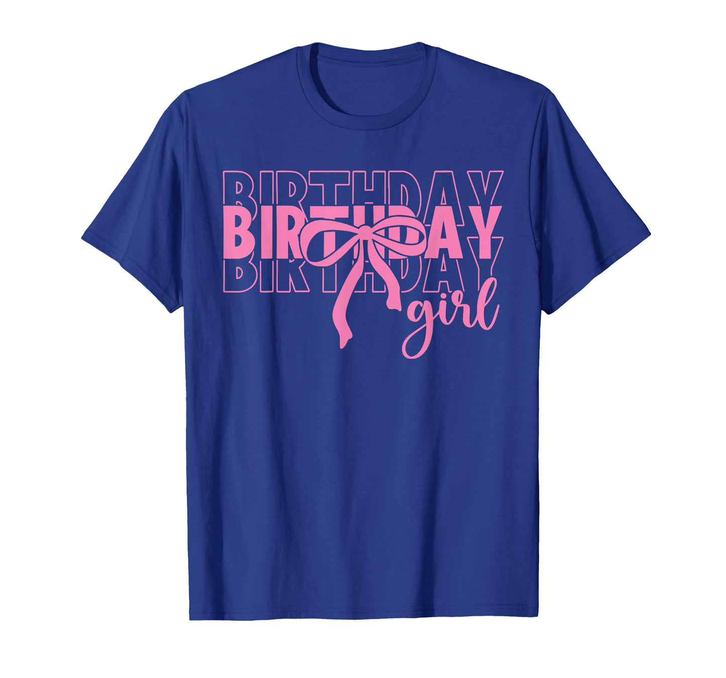 Birthday Girl Pink Coquette Bow Kids Girls Women Party Bday T-Shirt