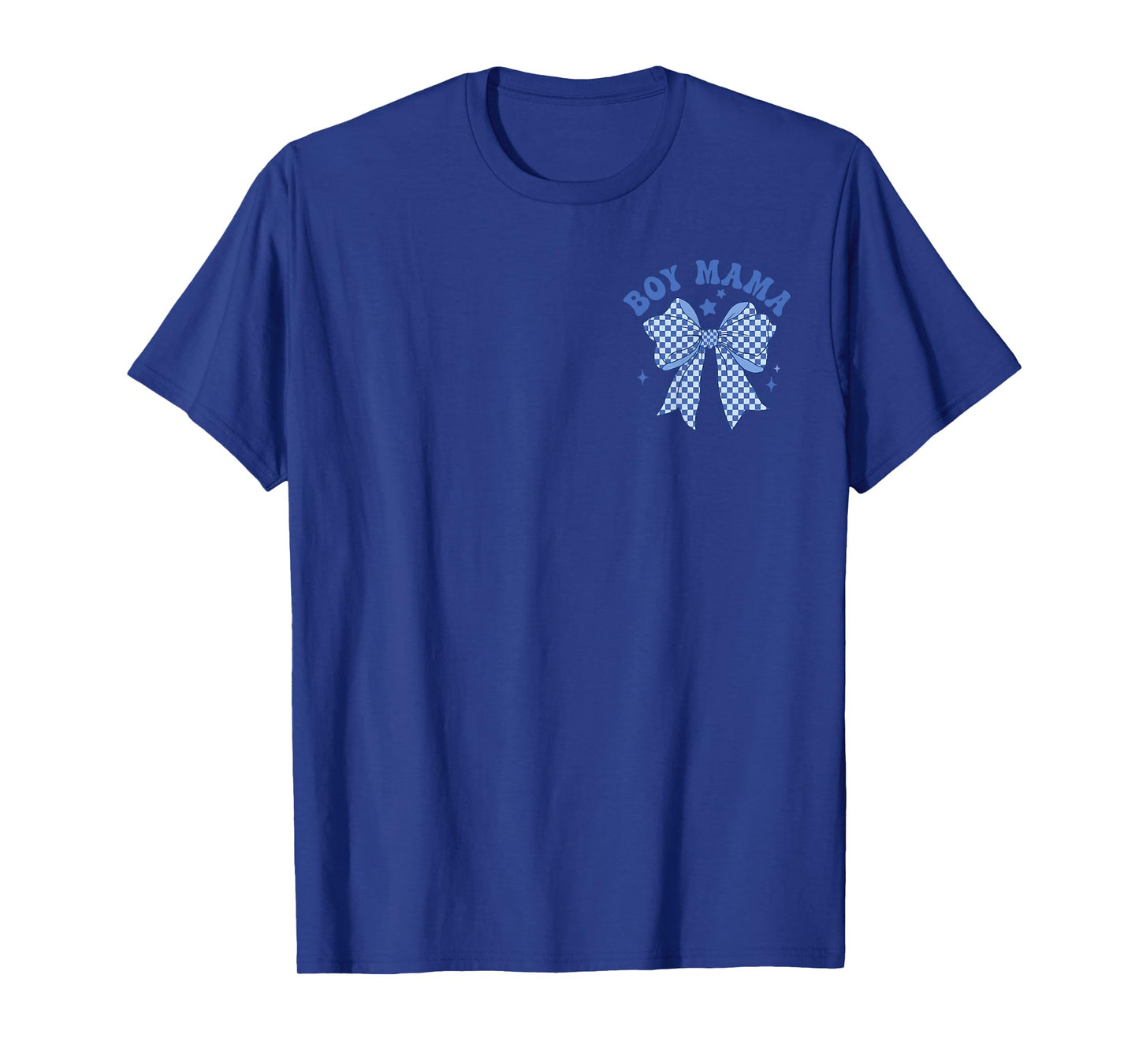 Boy Mama Coquette Bow Checkered Happy Mother's Day T-Shirt