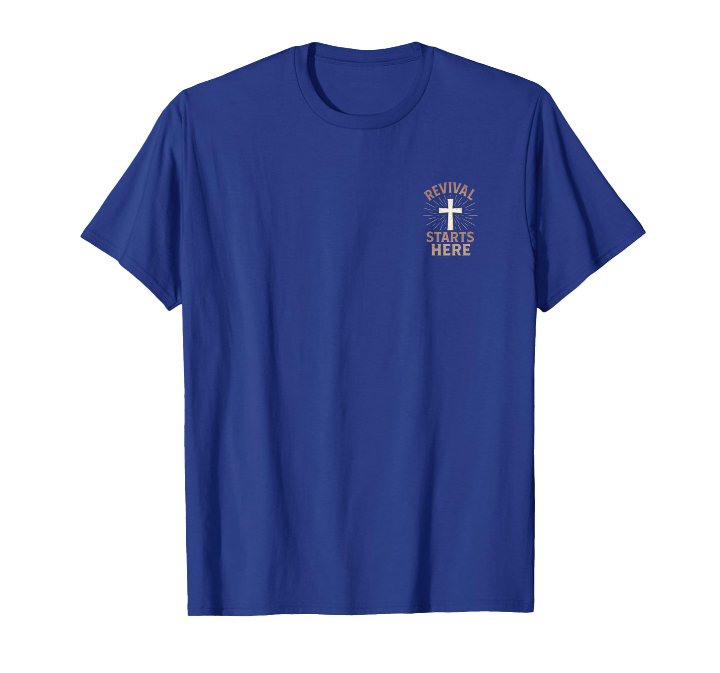Revival Starts Here Minimalistic Bold Christian Cross T-Shirt