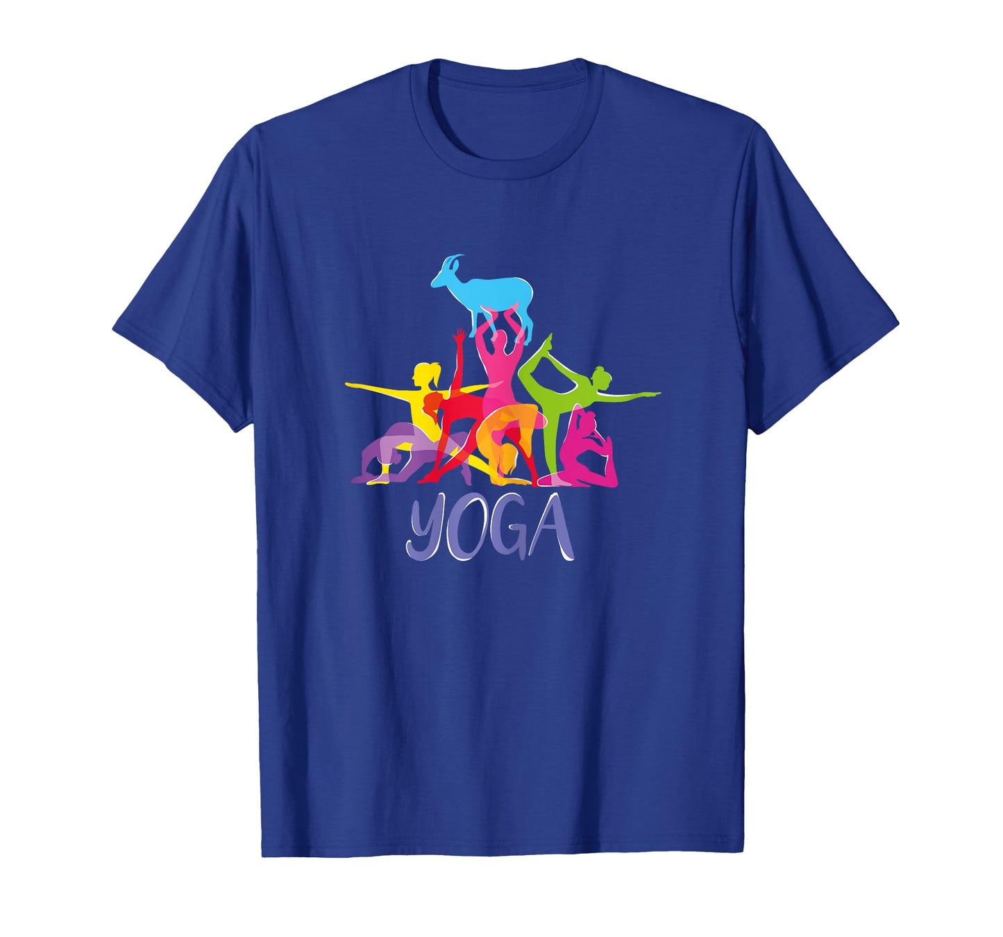 Womens Yoga Goat Funny Farming Sport Shirt. Downward Face Pose T-Shirt