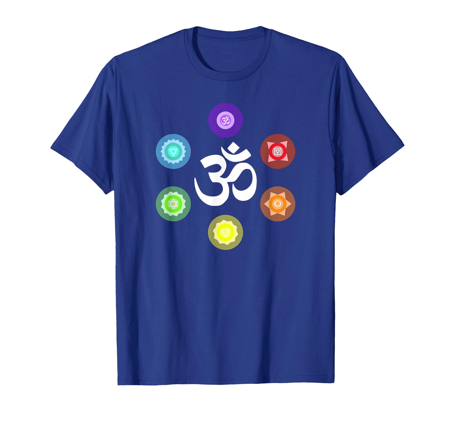 Sacred Geometry Yoga Metatrons Rainbow Chakras T-Shirt