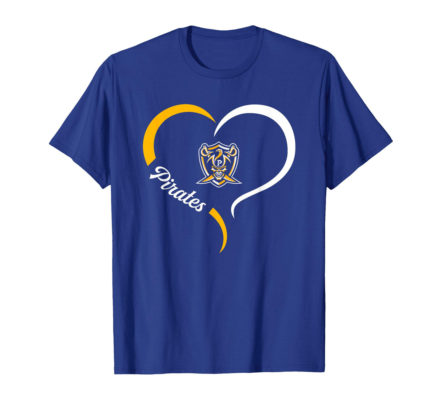 Poth Pirates Logo Half Heart Slogan HS T-Shirt