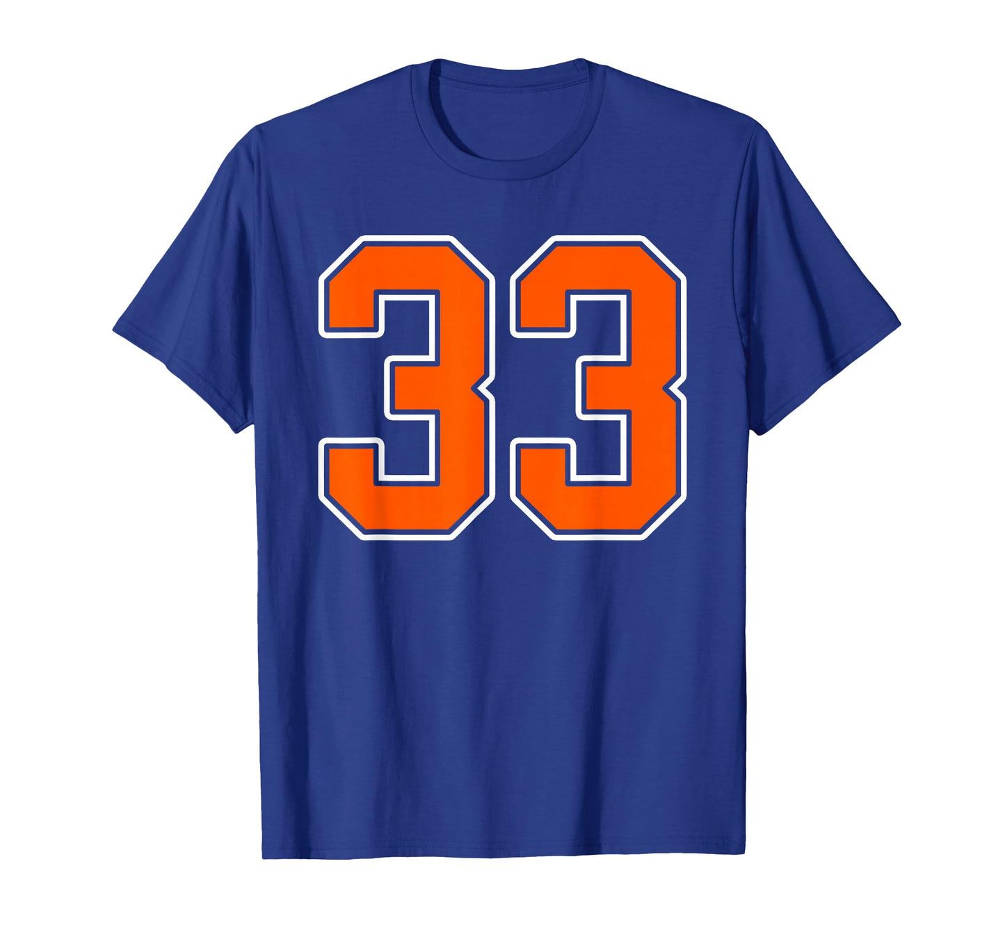 Orange White Number 33 Jersey Player Uniform #33 T-Shirt