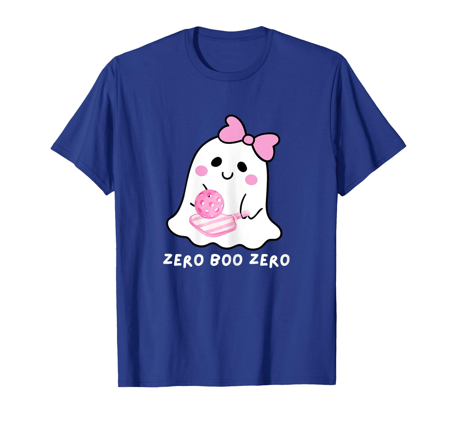 Preppy Pickleball Halloween Pickle-Boo Ghost Pastel Pink T-Shirt