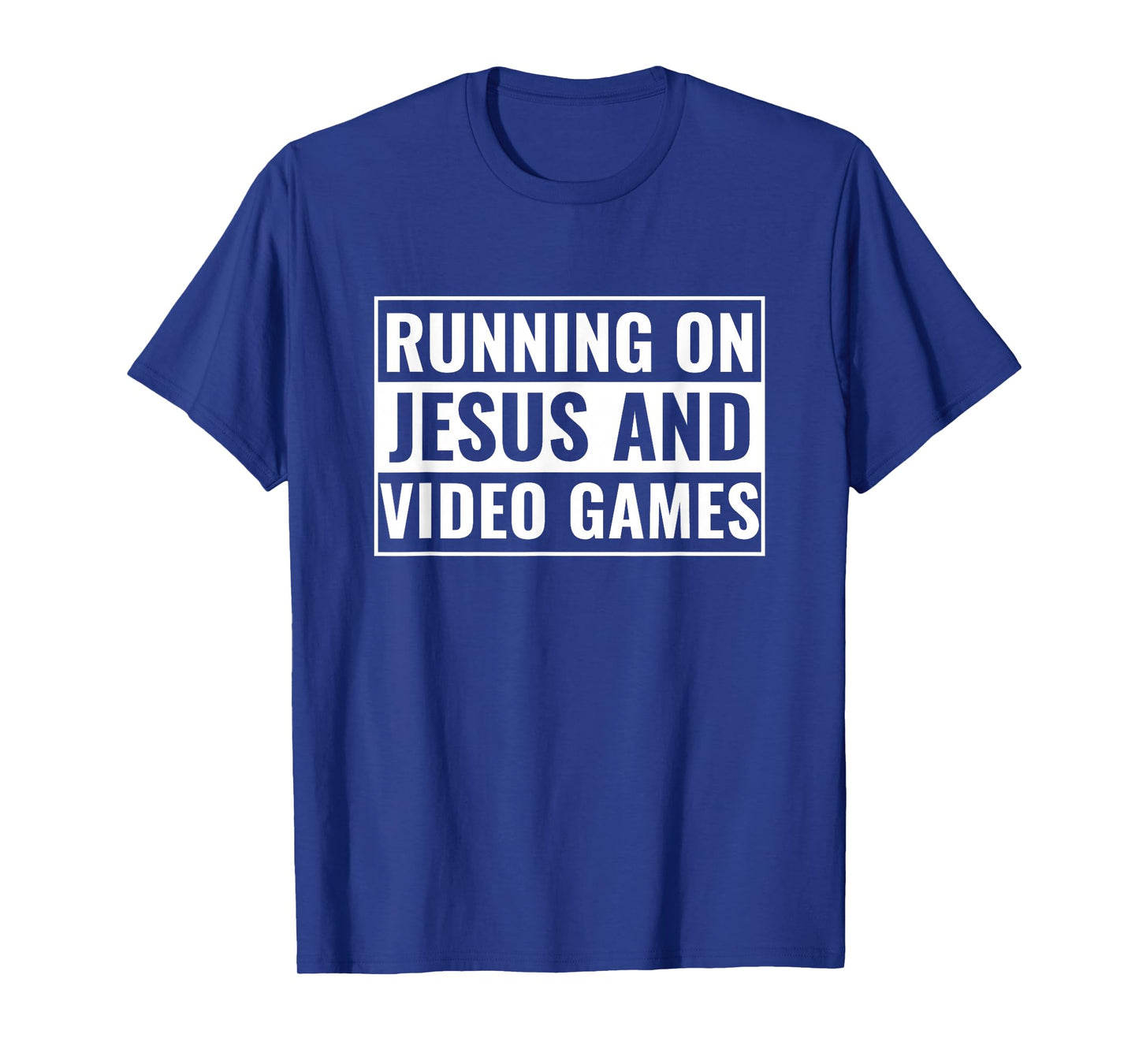 Christian Design Teen Boys Running on Jesus & Video Games T-Shirt