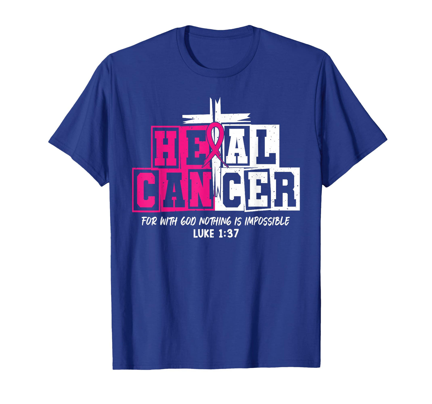 Heal Cancer Jesus Christian Pink Breast Cancer Awareness T-Shirt