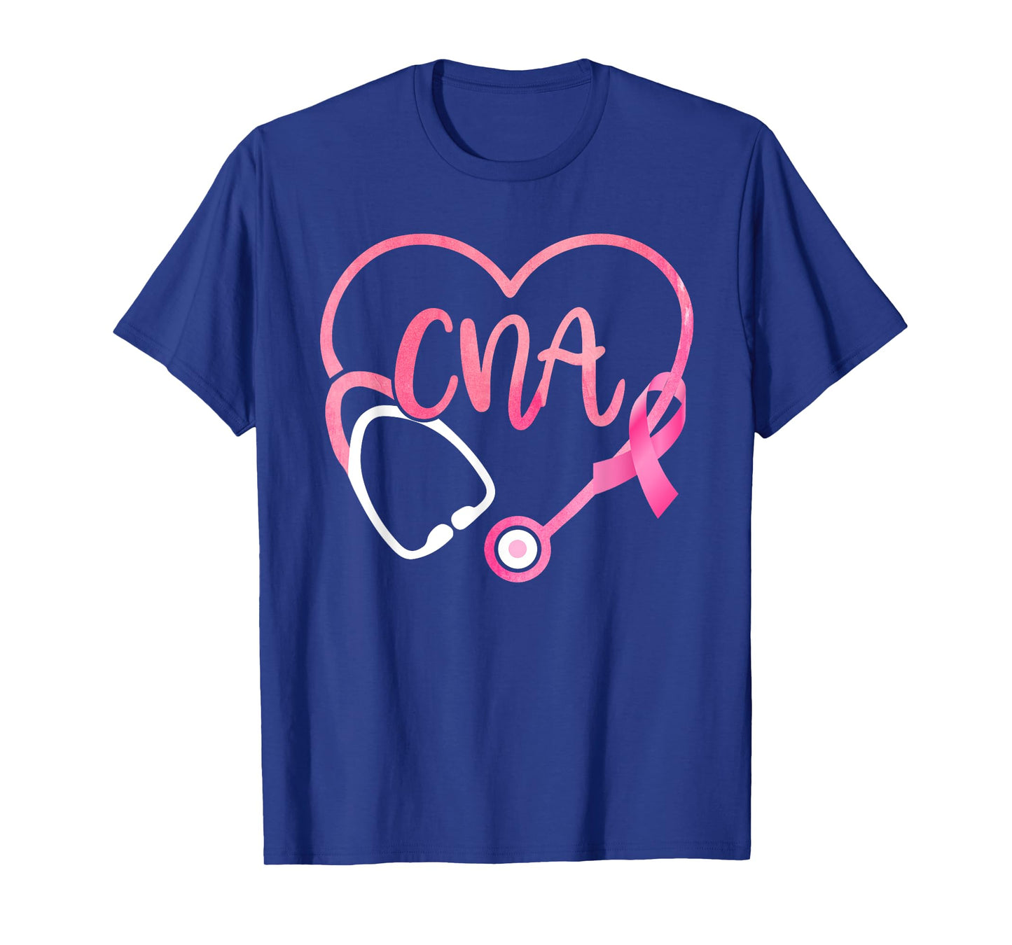 CNA Heart Stethoscope Pink Ribbon Breast Cancer Awareness T-Shirt