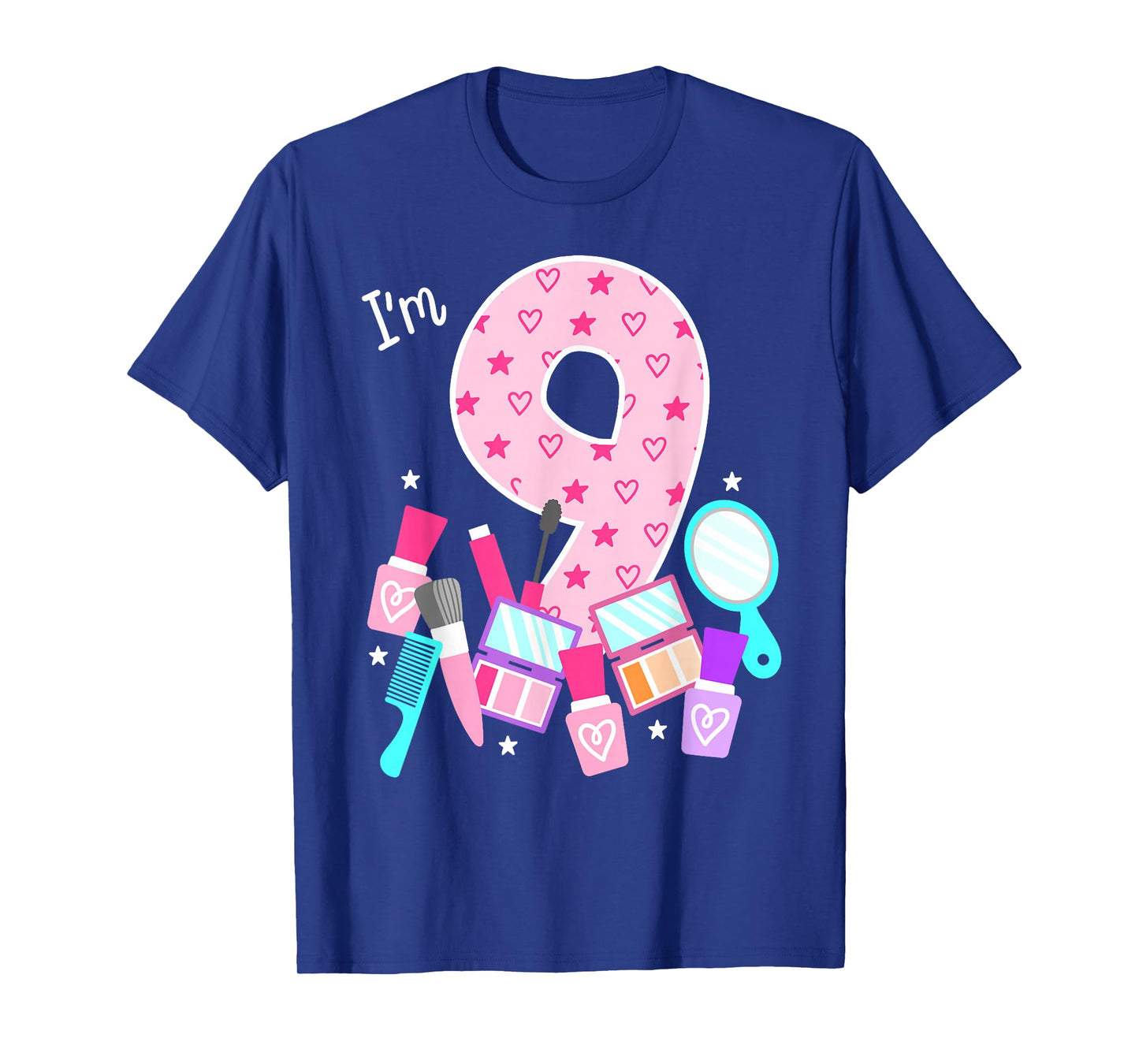 Spa Birthday Party I'm 9 Girls Makeup 9th Bday Kids Toddlers T-Shirt