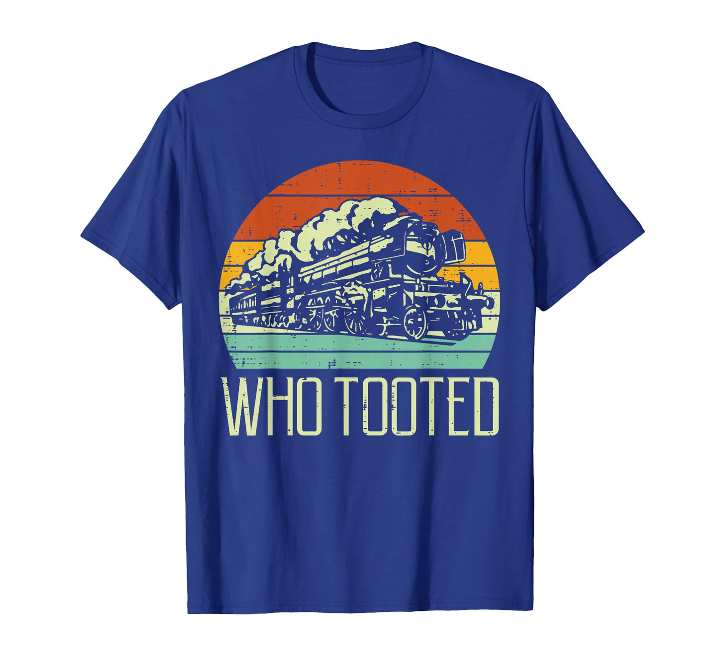 Steam Train Who Tooted Retro Locomotive Men Boys Kid Toddler T-Shirt
