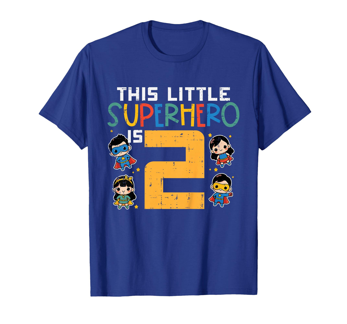 This Little Superhero Is 2 2nd Birthday Hero Bday Boys Girls T-Shirt