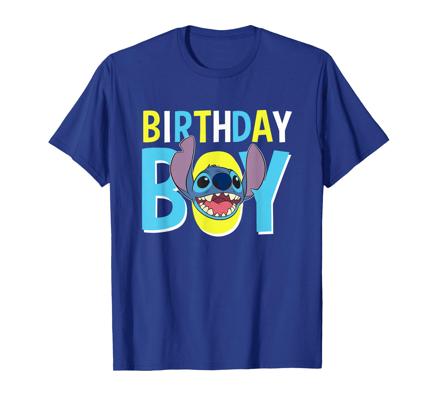 Disney Lilo & Stitch Birthday Boy Blue Stitch Logo & Icon T-Shirt