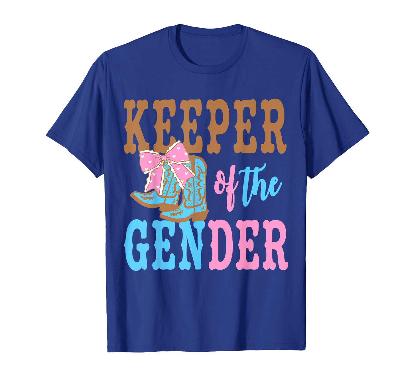 Boots Or Bows Gender Keeper of The Gender Reveal Family T-Shirt