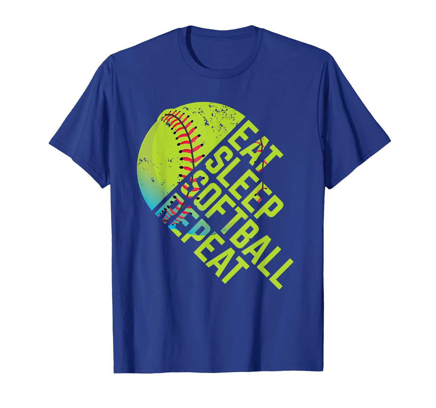 Eat Sleep Softball Repeat Funny Bat & Ball Player Sports Gag T-Shirt