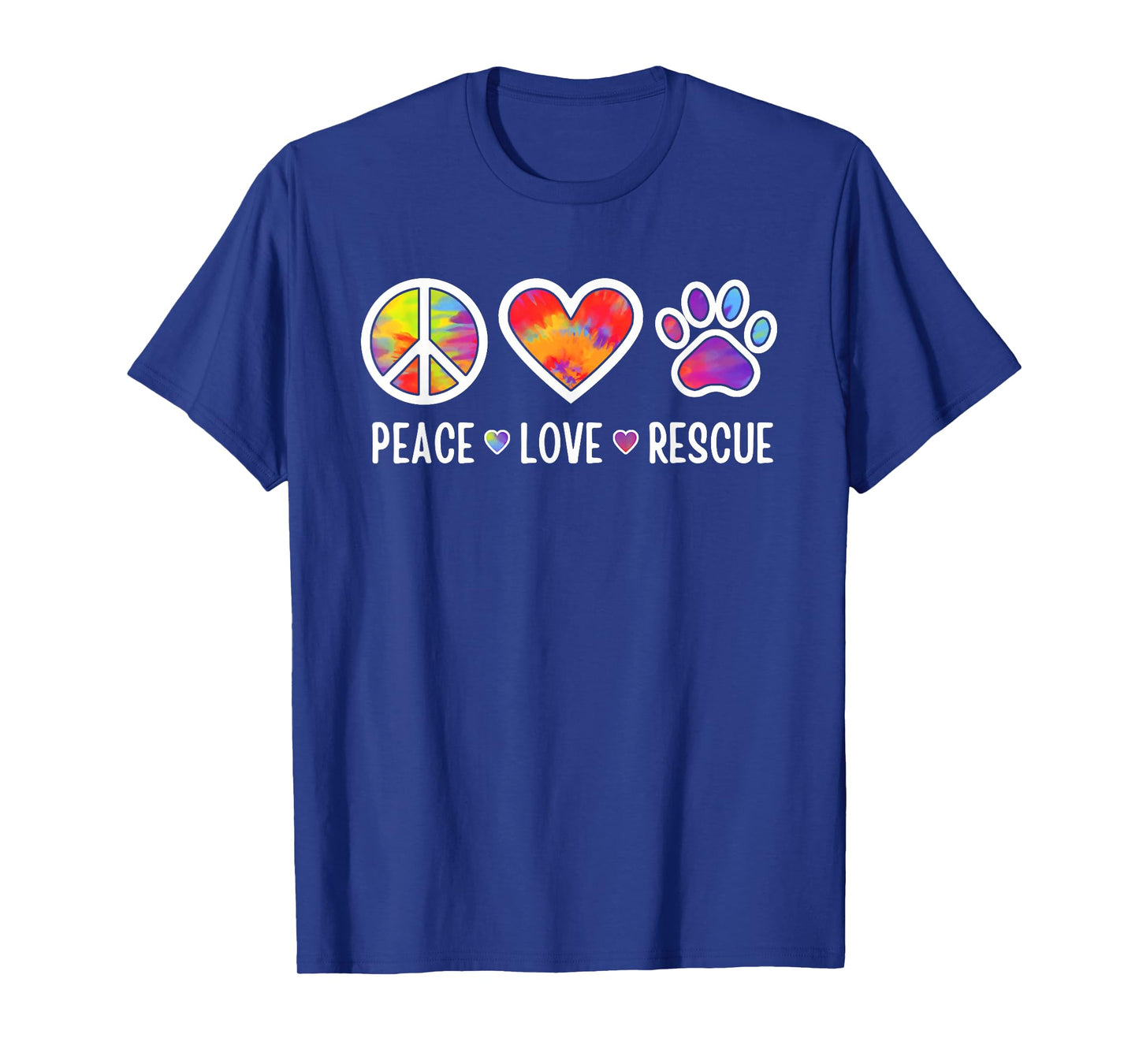 Peace Love Rescue Dogs Puppy Cute Paw Dog Lover Tie Dye T-Shirt