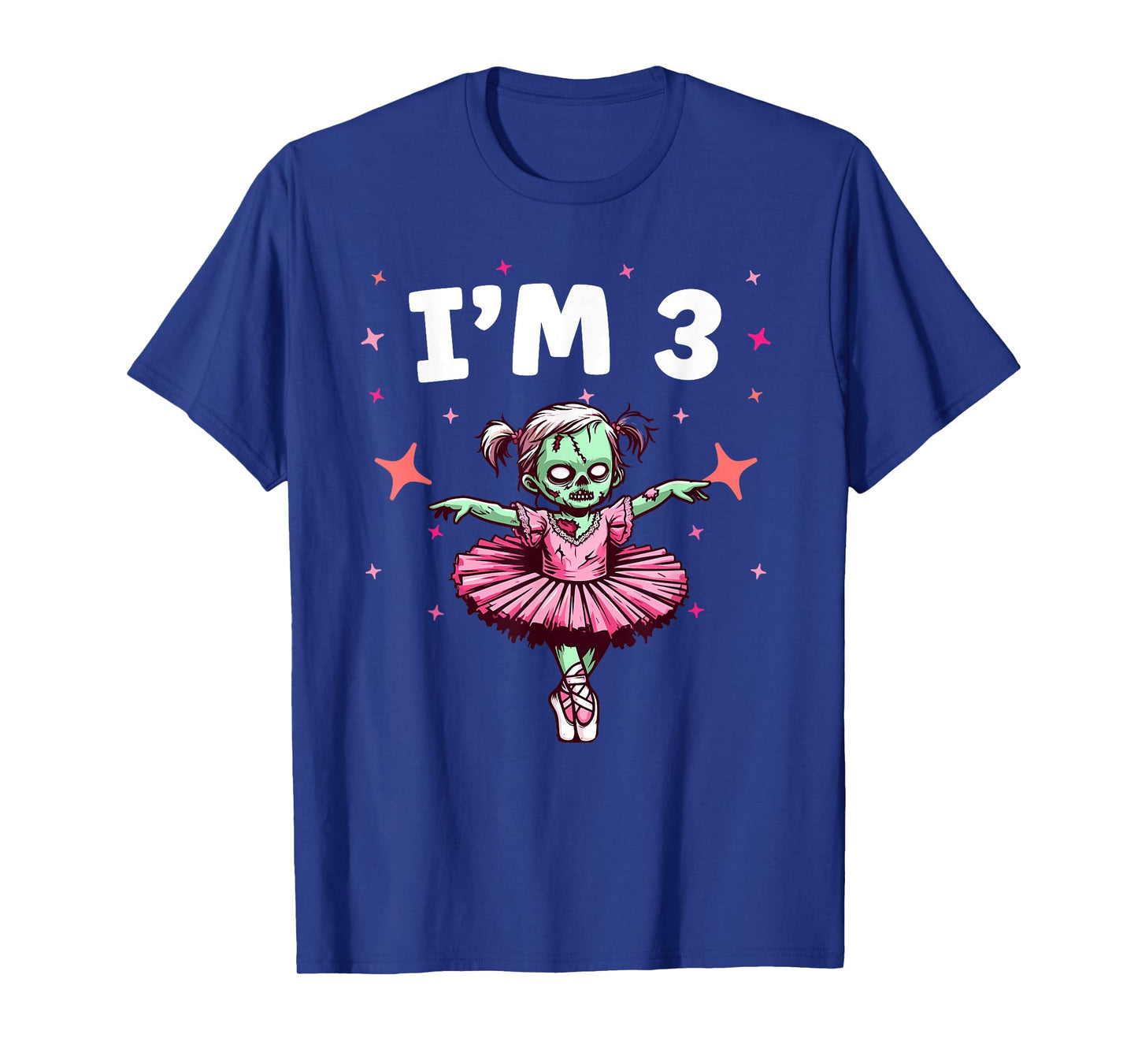 Ballerina Zombie Birthday 3rd Birthday Party I'm 3 T-Shirt