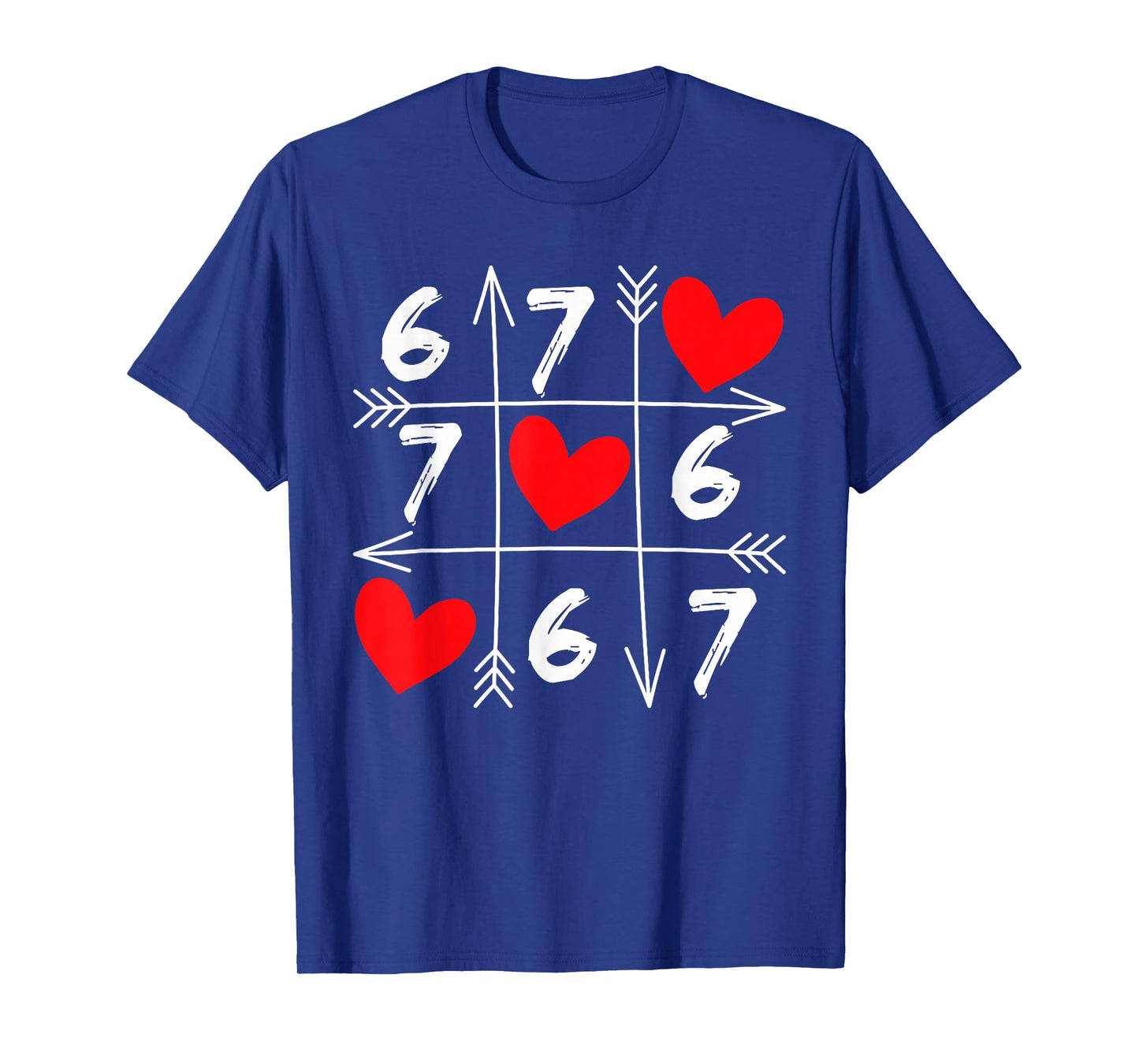 Six Seven 67 Meme 6 7 Valentines Day Heart Men Women Kids T-Shirt