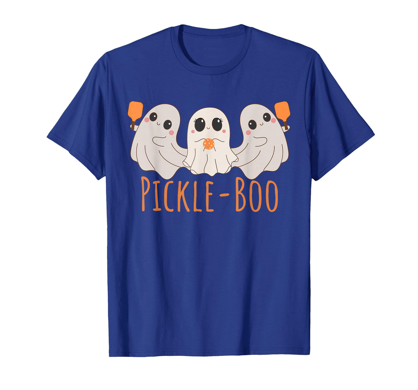 Fun Pickle-boo Ghost Playing Pickleball Halloween Paddleball T-Shirt