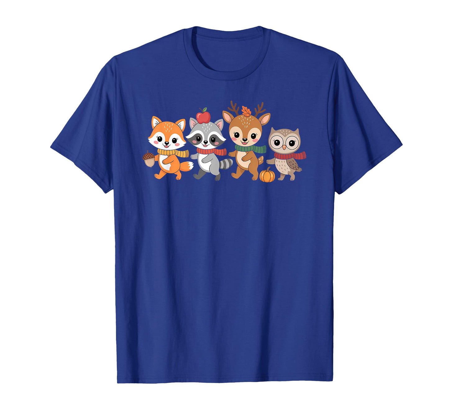 Autumn Woodland Animals Fall Critters with Scarves Cute T-Shirt