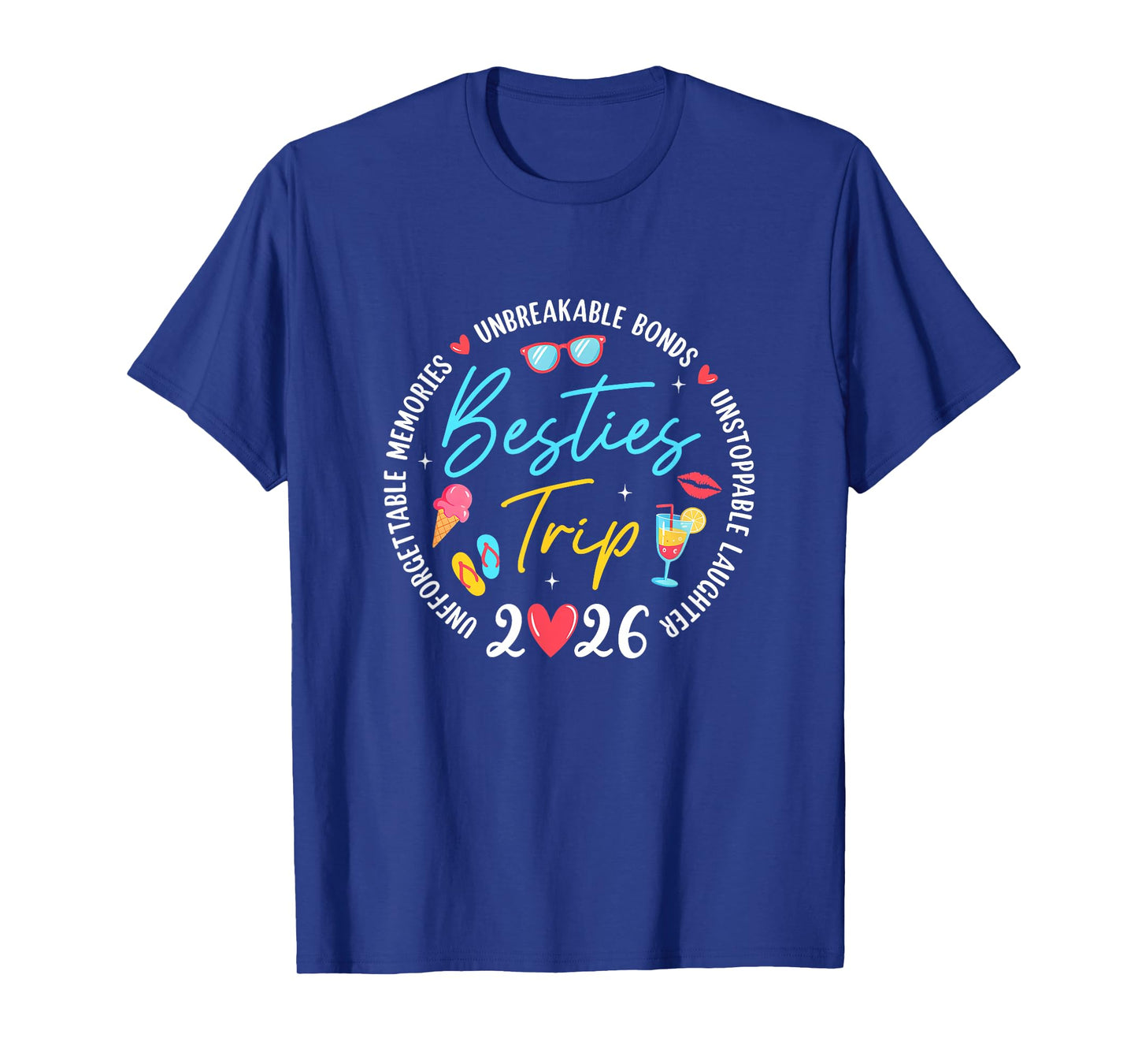 Besties Trip 2026 Memories Girls Friends Trip Vacation Retro T-Shirt
