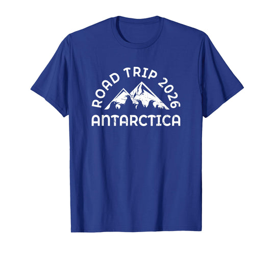 Road Trip 2026 Antarctica - Penguin Mountain Scene T-Shirt