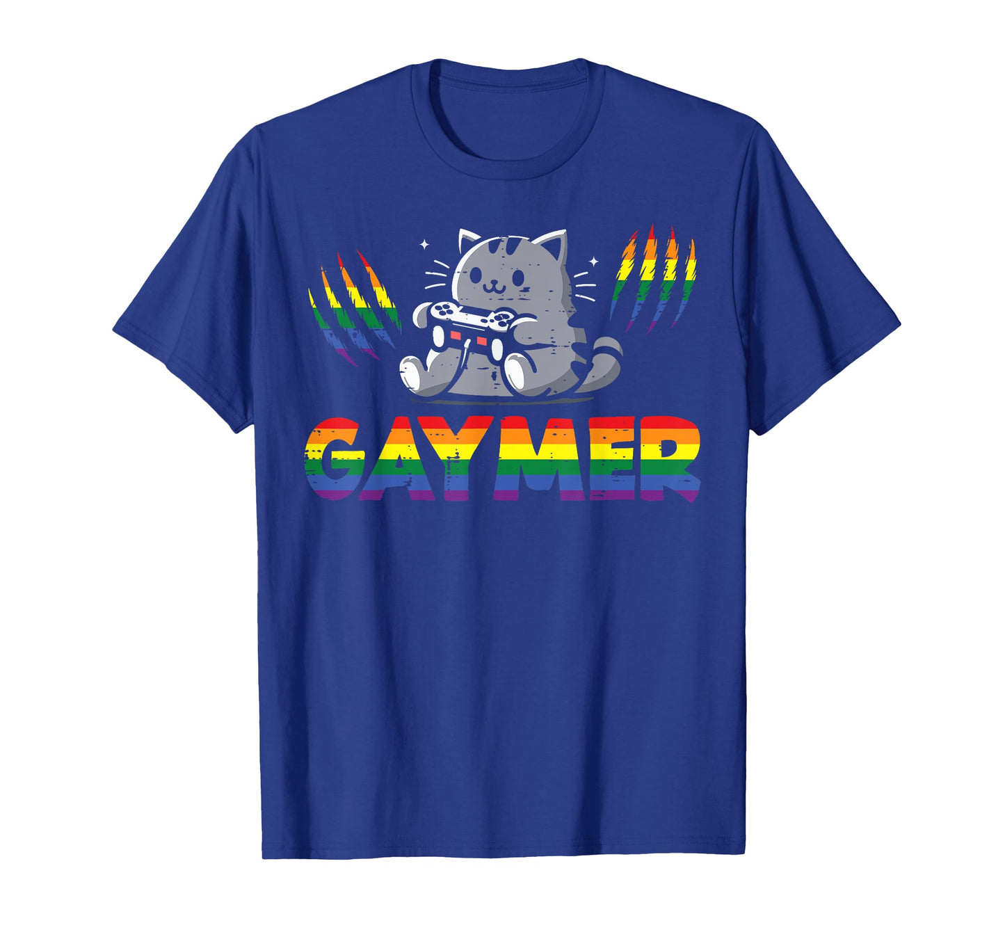 Gay Pride Month Gaymer Cat LGBTQ Ally Gamer Men Boys Kids T-Shirt