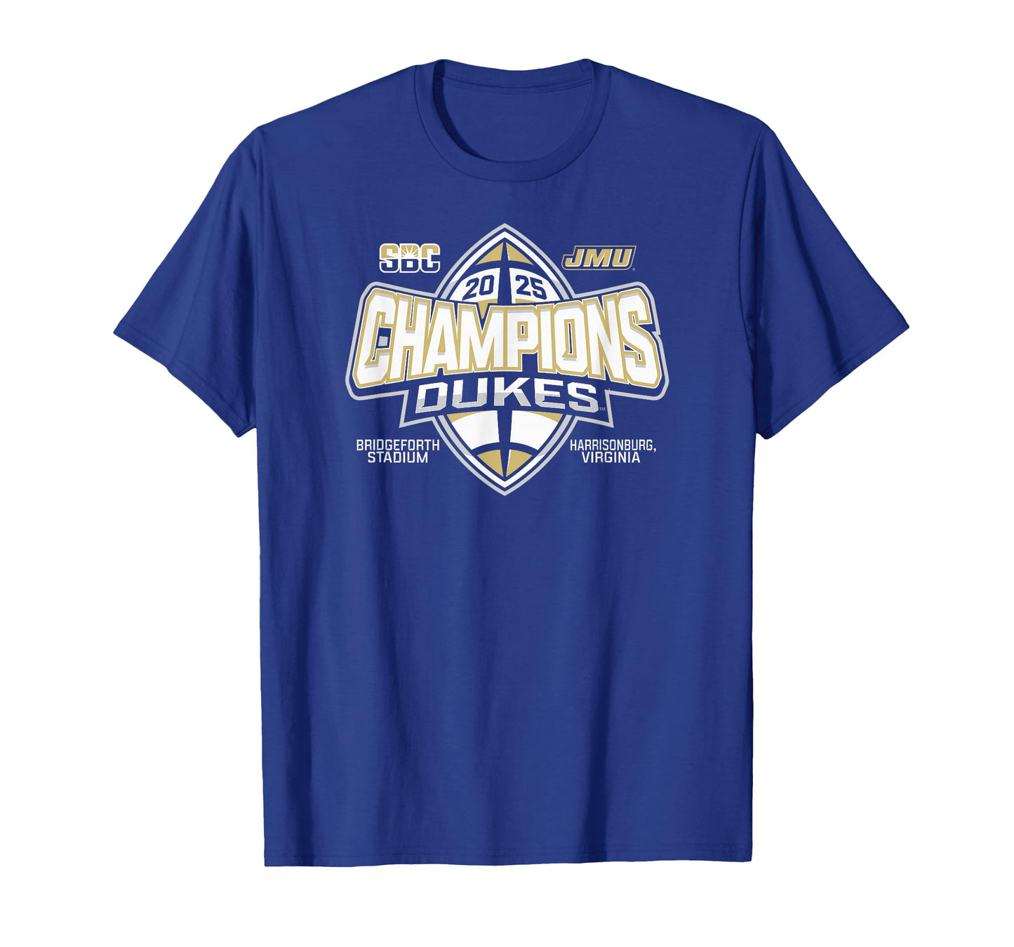 James Madison Dukes Sun Belt Champs 2025 Football T-Shirt