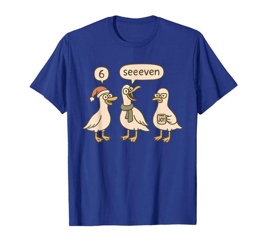 Funny Santa Silly Goose 6 7 Christmas Geese Six Seven Seeven T-Shirt