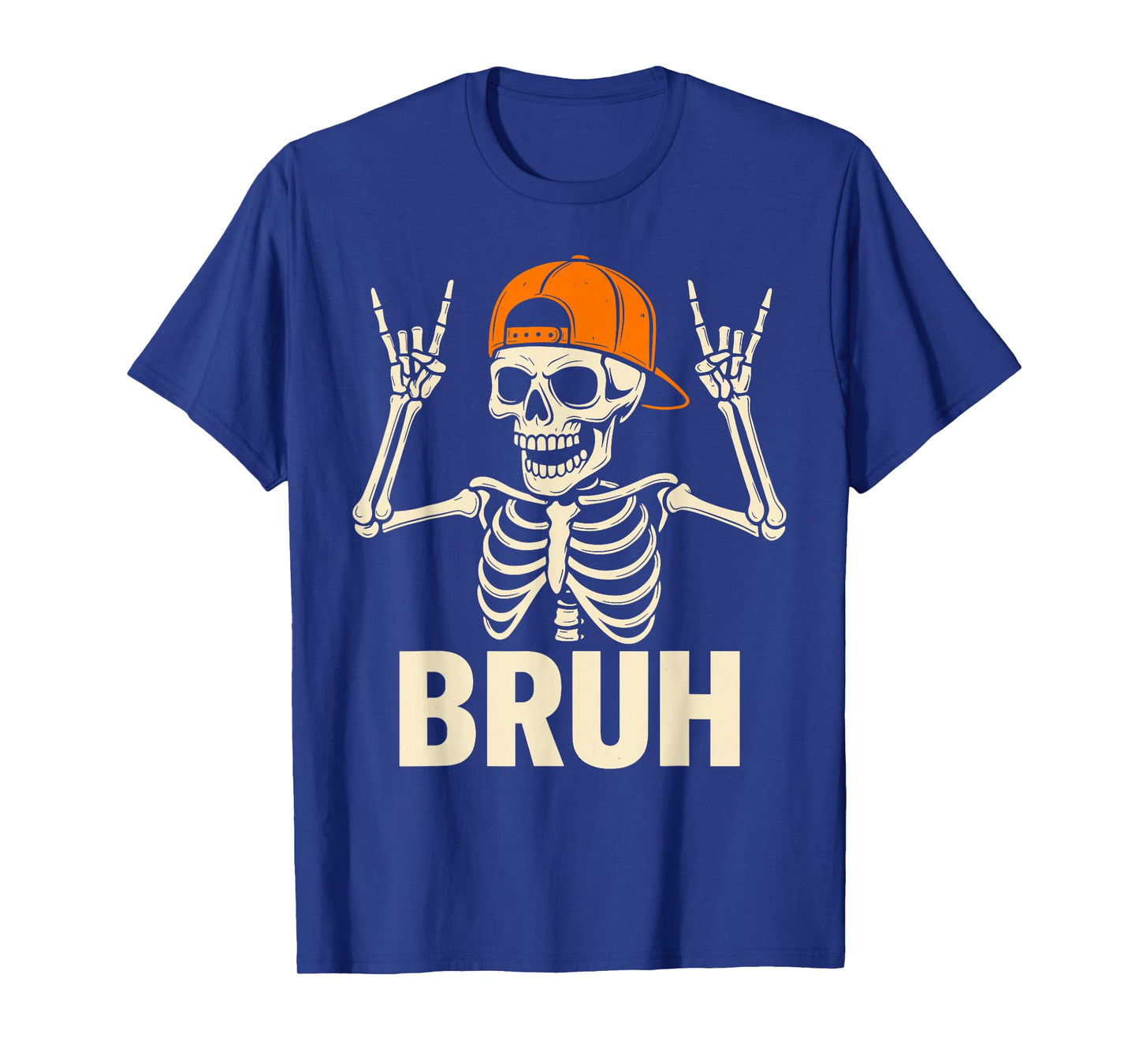 Cool Bruh Skeleton Rock On Halloween Men Boys Kids T-Shirt