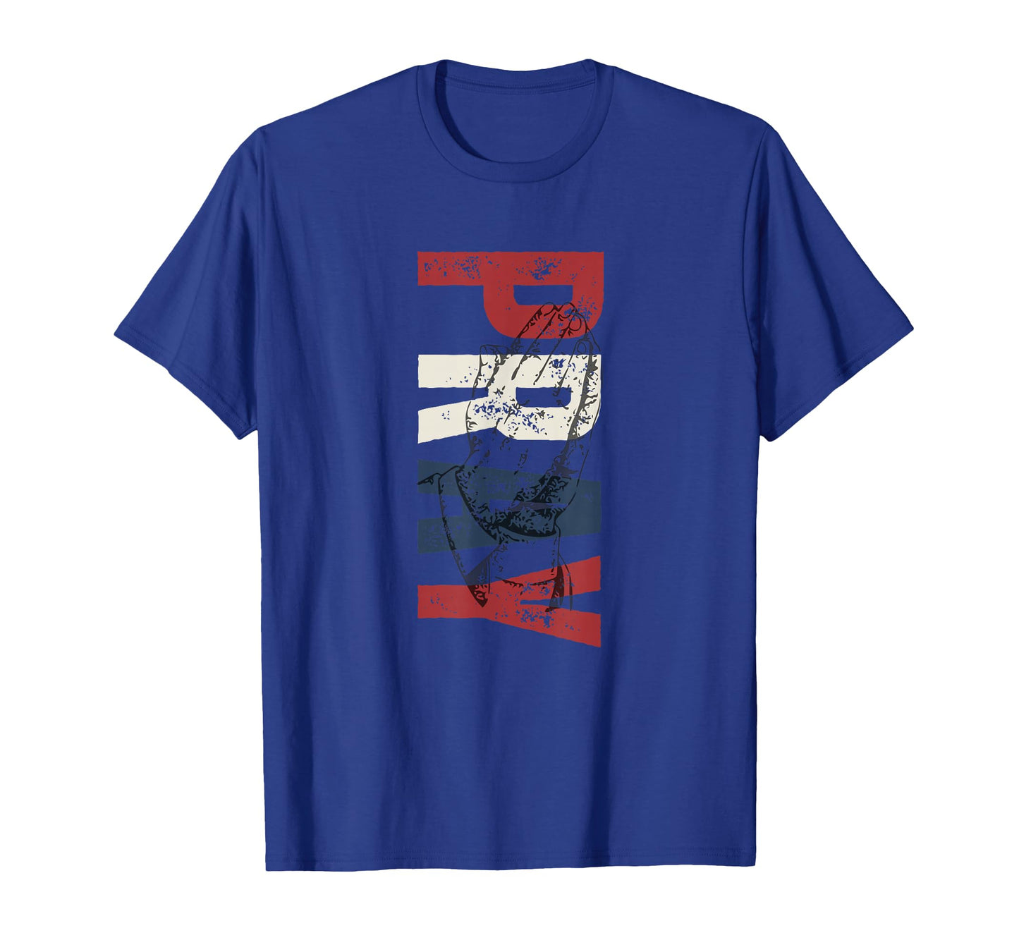 Patriotic Pray Christian USA Red White Blue Typography Item T-Shirt