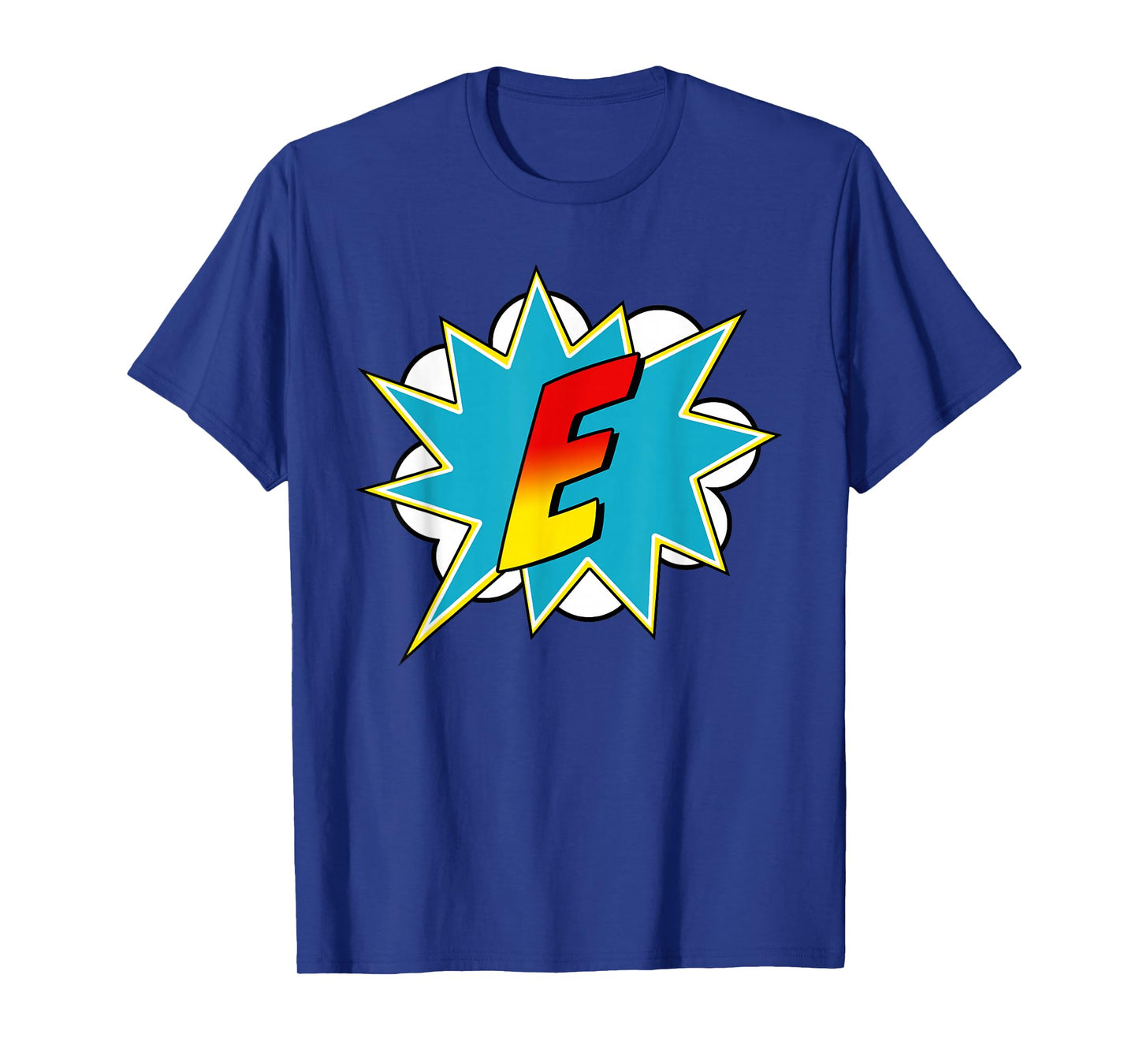 Letter E Superhero Name Comic Letter Retro Costume T-Shirt