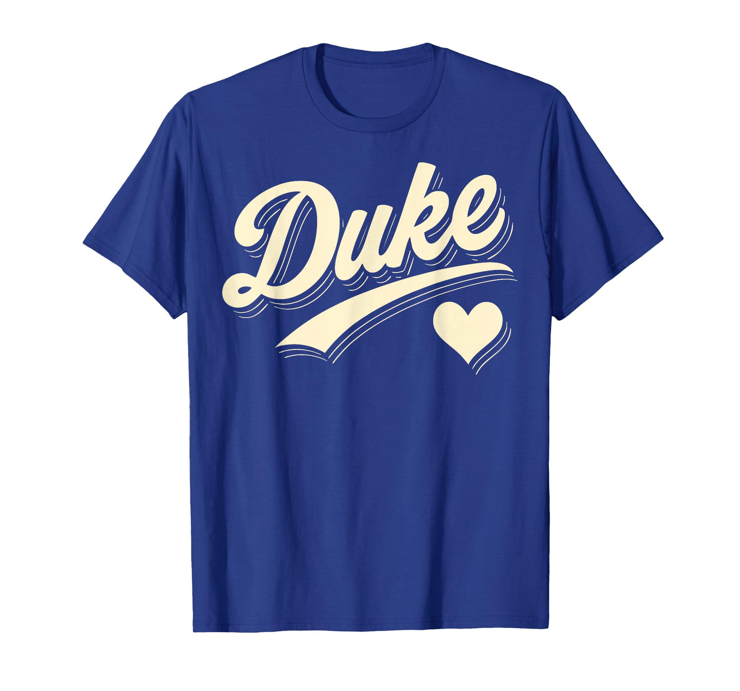 Duke Retro Script Heart Gift for Men Women Kid Boy Girl T-Shirt
