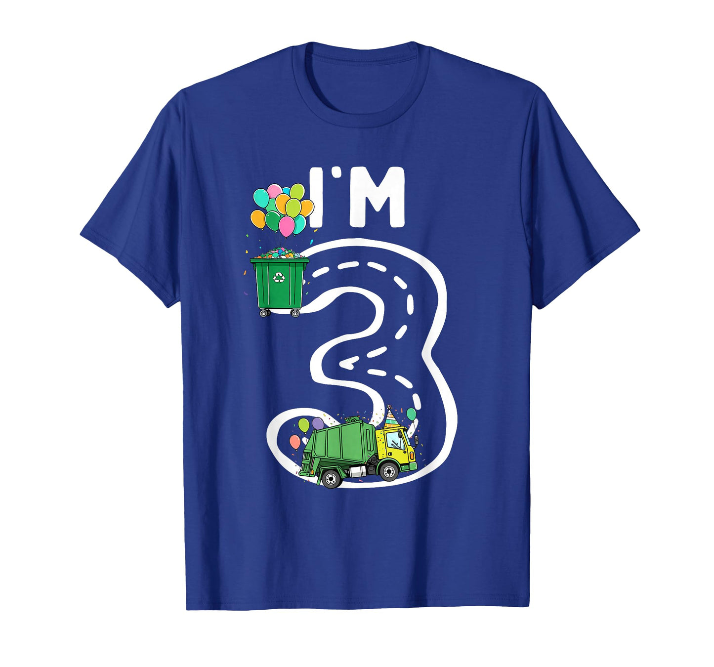 I'm 3 Three Years Old Garbage Truck 3rd Birthday Boy Kids T-Shirt