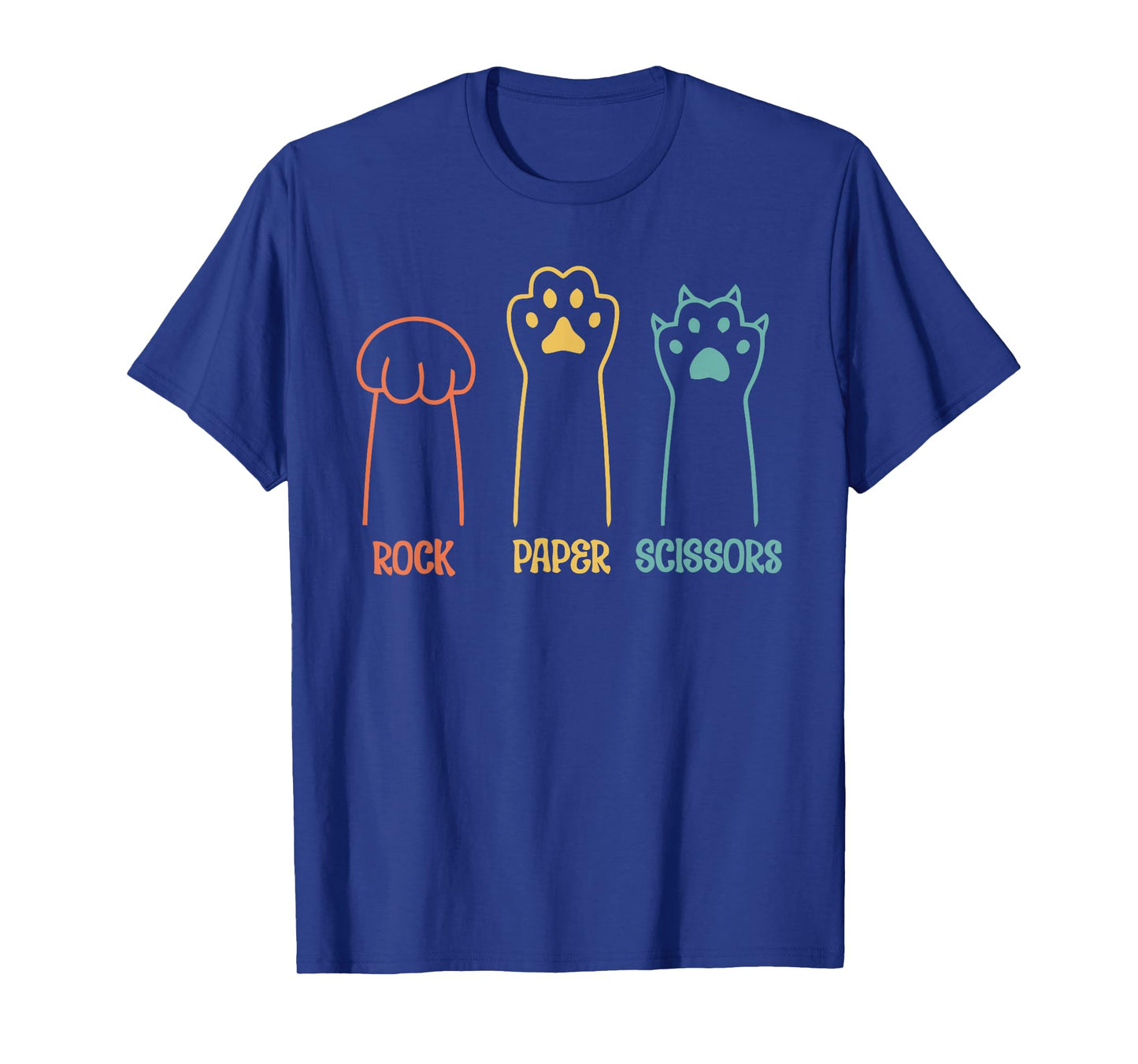 Rock Paper Scissors Cat Paw Humor Hand Game Funny Cat T-Shirt